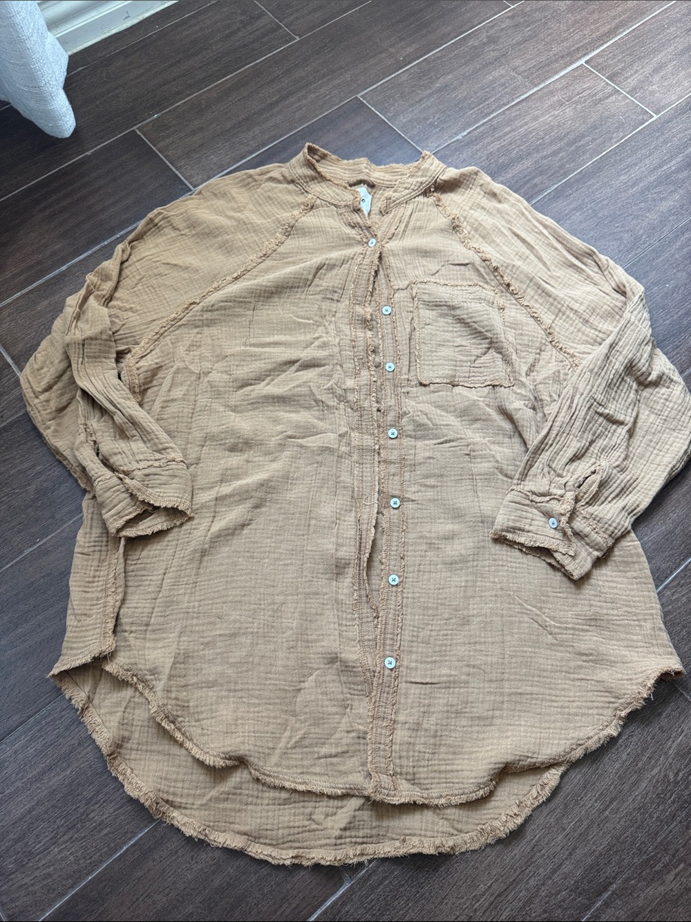 Aerie Casual Long-Sleeve Shirt - Tan